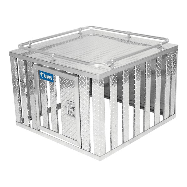 Uws ONE DOOR DIAMOND PLATE ALUMINUM SOUTHERN DOG BOX (36X36 SQUARE BASE 24IN TALL) DB-3636